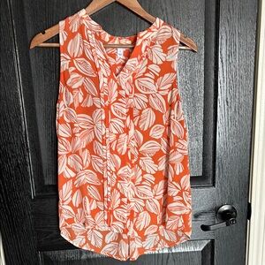 41 Hawthorn Orange White Relaxed Blouse